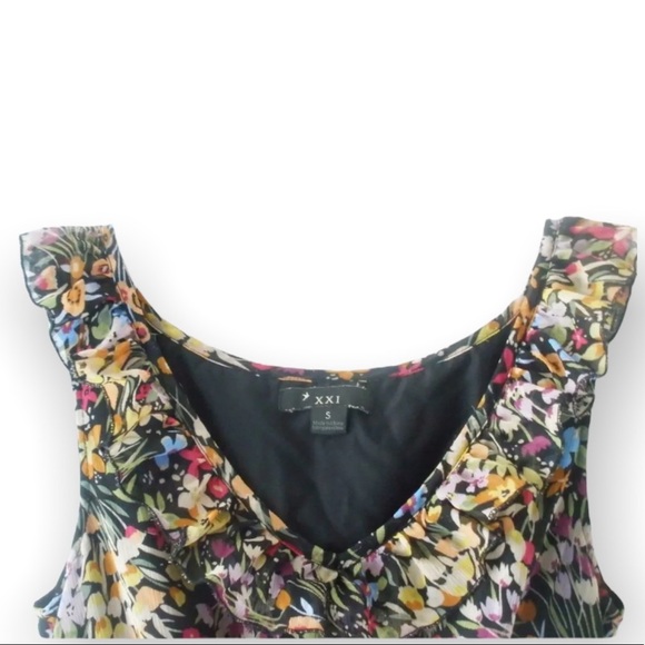 Forever 21 Girls Kids Floral Print Tiered Hem Chiffon Summer Party Dress Small S - Picture 10 of 12